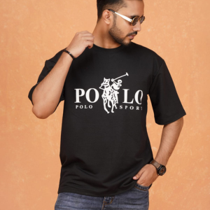 Premium Polo Black Drop Shoulder T-Shirt