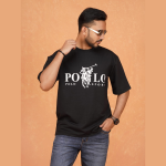 Premium Polo Black Drop Shoulder T-Shirt